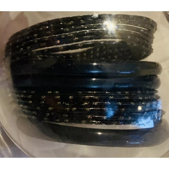 Clear Ball Ornaments 15 Piece Bangle Bracelets Blue Purple Black Lot 3 Sparkle - Picture 9 of 10